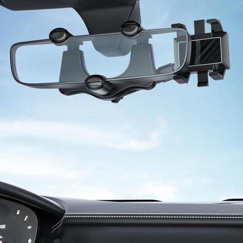 Rearview Mirror Phone Holder For Car Rotatable And Retractable Car Phone Holder Multifunctional 360 Rear View Mirror Phone Holder Suitable For All Mobile Phones And All Cars