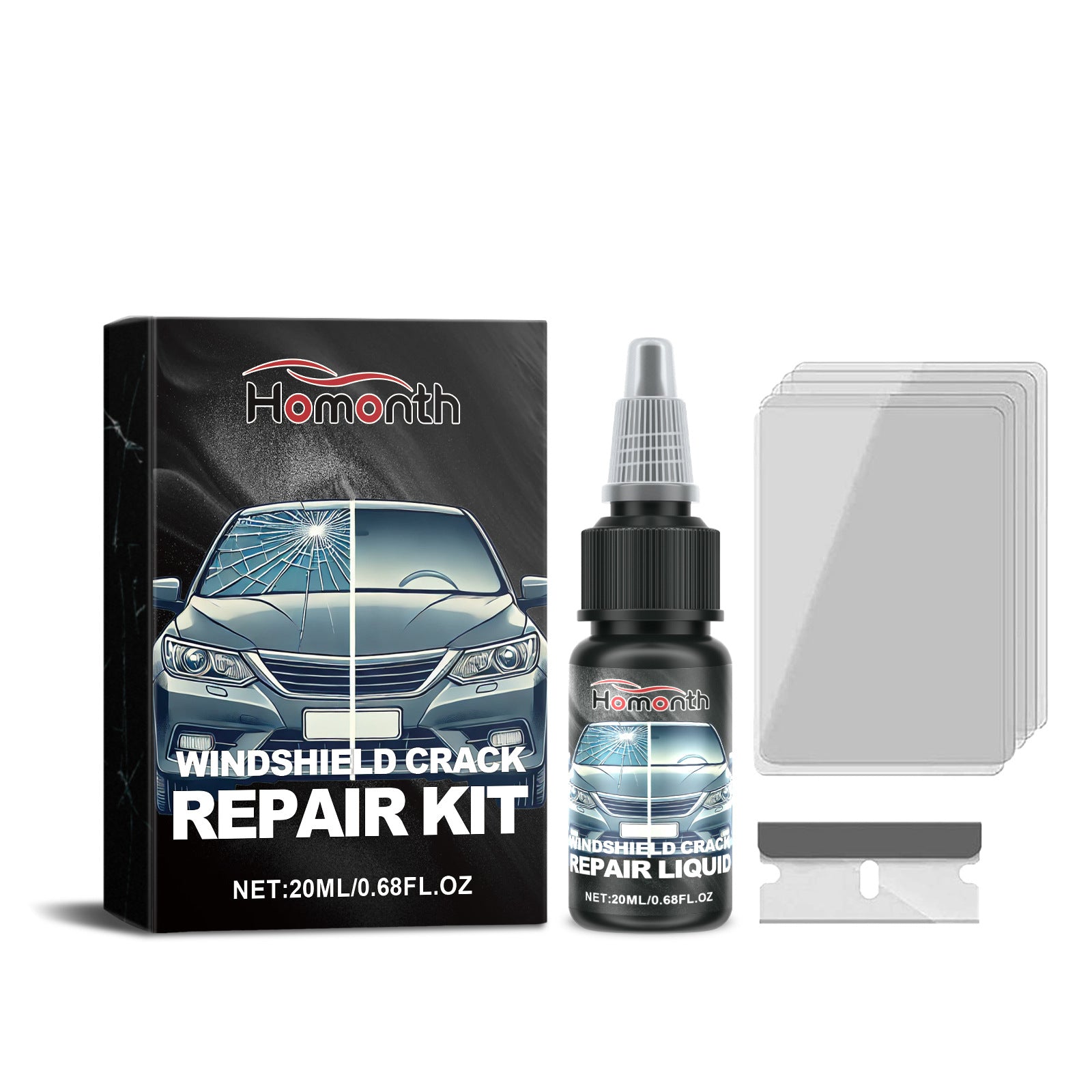 Windshield Nano Bonding Fluid Crack Repair Kit