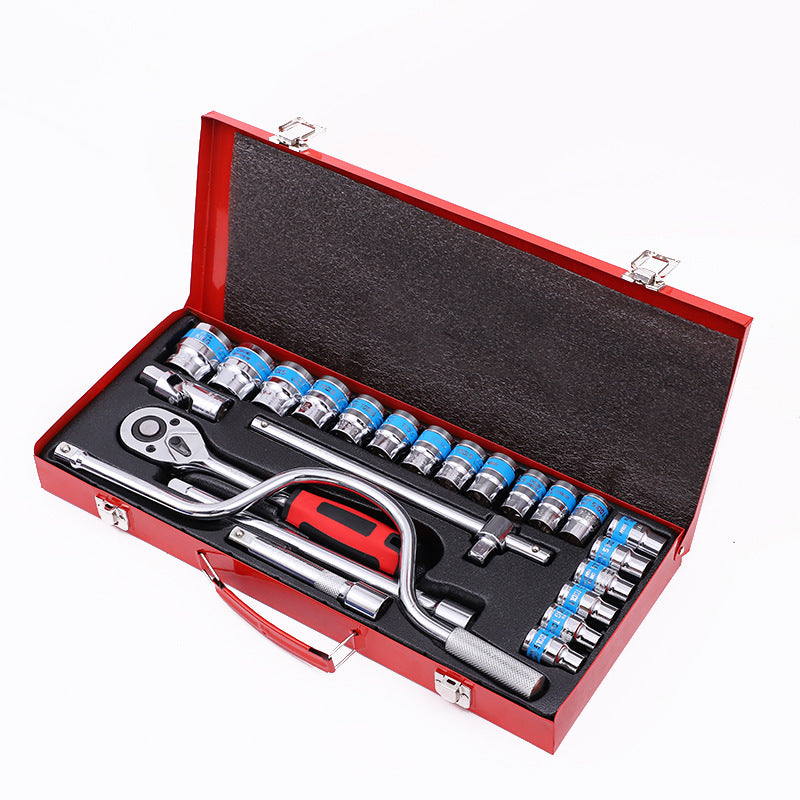 24-piece Curved Bow Car Repair Wrench Combination Set Mechanical Household Sleeve Hardware Kits Set