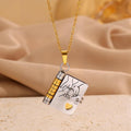 My Little Star Book Necklace For Daughter 18 Inch Stainless Steel Chain Gold Hardware Love Jewelry Birthday Graduation Gift