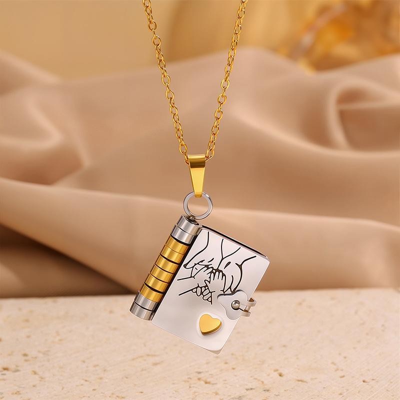 My Little Star Book Necklace For Daughter 18 Inch Stainless Steel Chain Gold Hardware Love Jewelry Birthday Graduation Gift