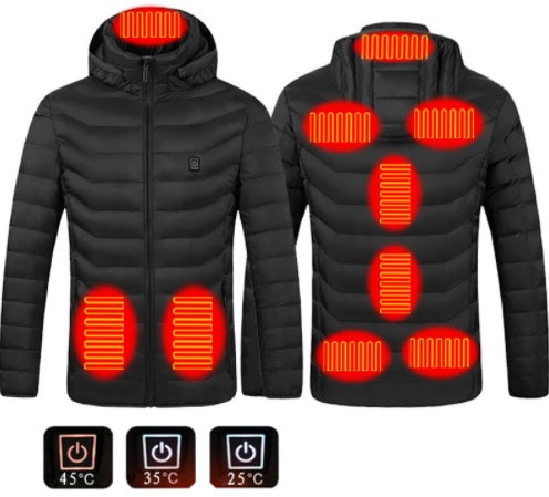 New Heated Jacket Coat USB Electric Jacket Cotton Coat Heater Thermal Clothing Heating Vest Men's Women's Clothes Winter