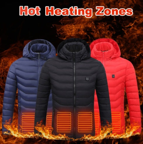 New Heated Jacket Coat USB Electric Jacket Cotton Coat Heater Thermal Clothing Heating Vest Men's Women's Clothes Winter