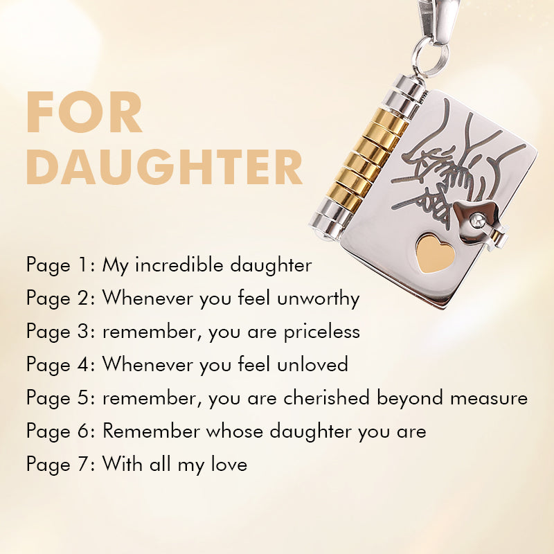 My Little Star Book Necklace For Daughter 18 Inch Stainless Steel Chain Gold Hardware Love Jewelry Birthday Graduation Gift