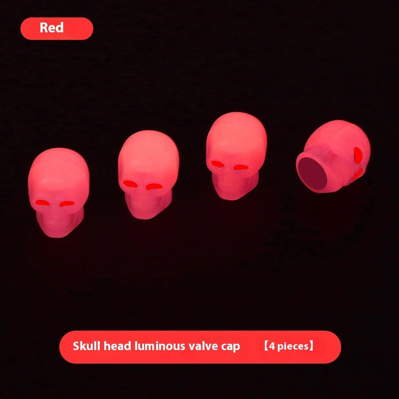 Car Tire Luminous Valve Cap Skull Valve Cover Universal