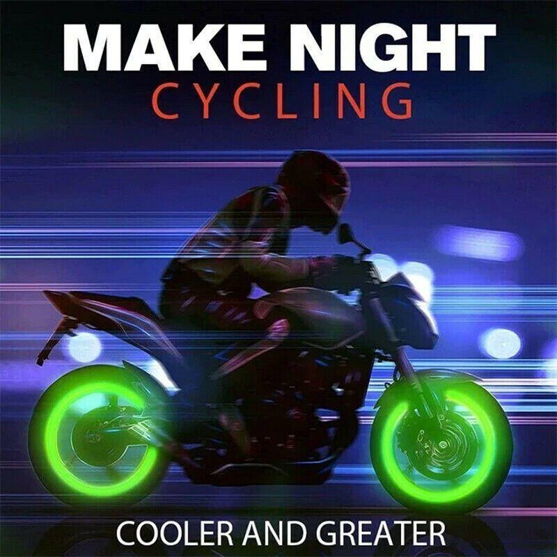 4x Fluorescent Universal Luminous Glow In Dark Car Tire Valve Caps